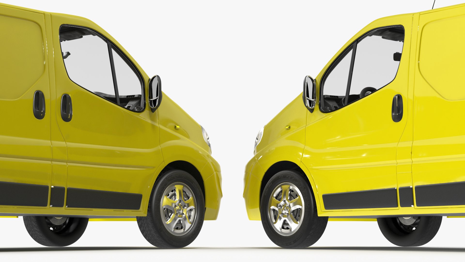 3D model Yellow Transporter Opel Vivaro