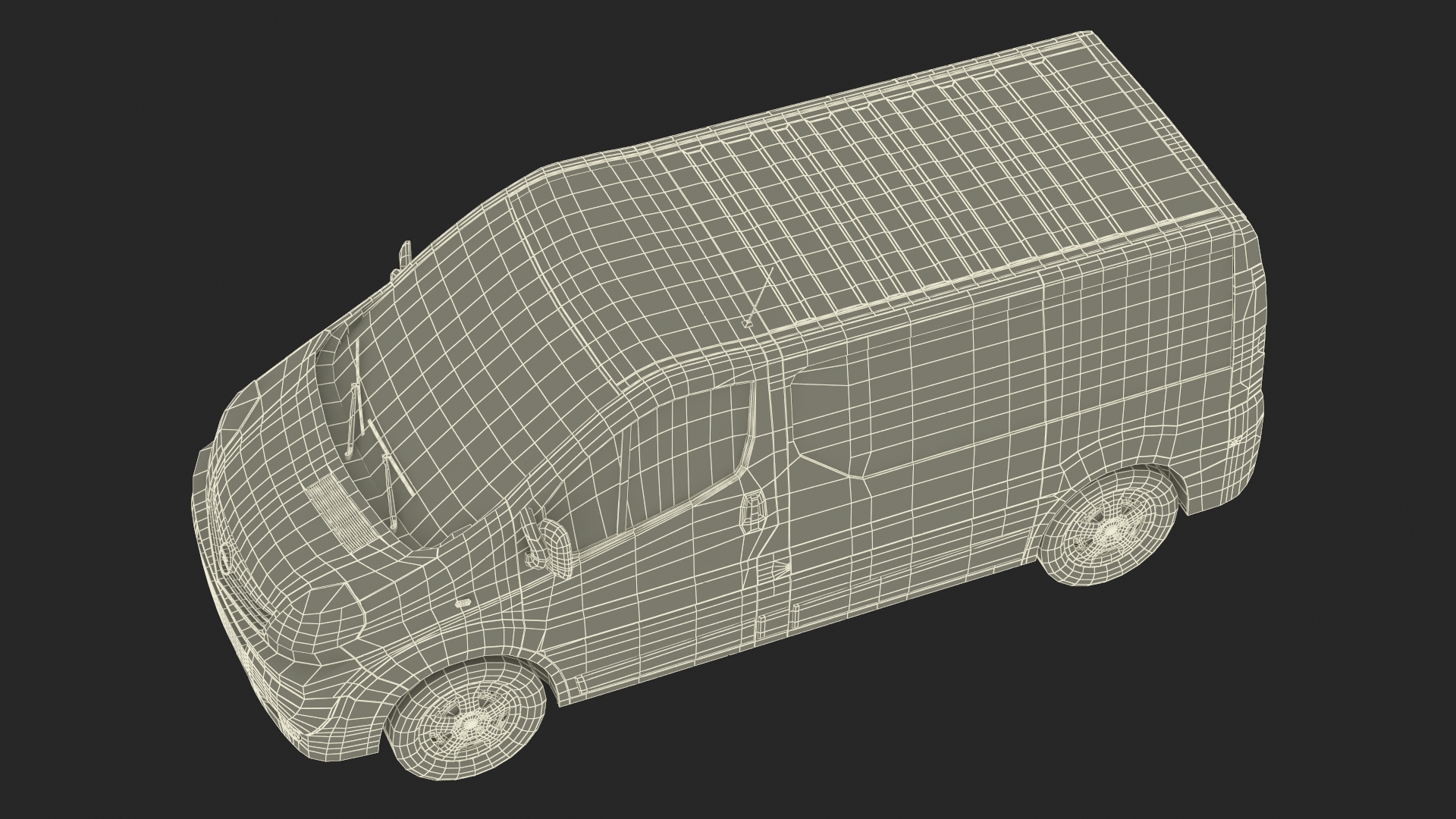 3D model Yellow Transporter Opel Vivaro