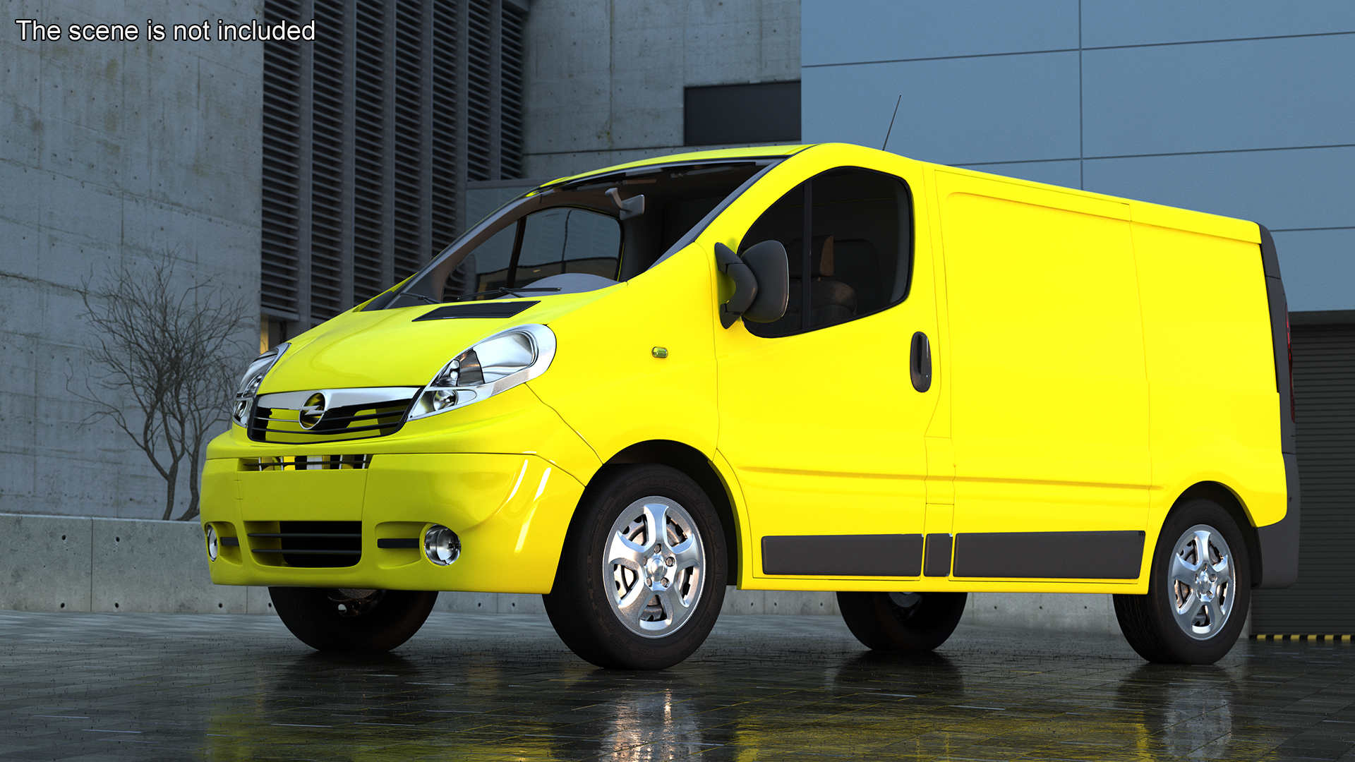 3D model Yellow Transporter Opel Vivaro