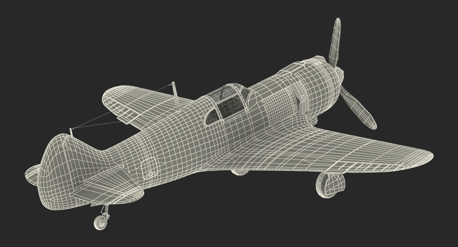 3D model La 5 WWII Soviet Fighter Aircraft Rigged