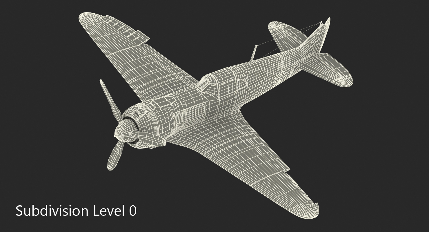 3D model La 5 WWII Soviet Fighter Aircraft Rigged