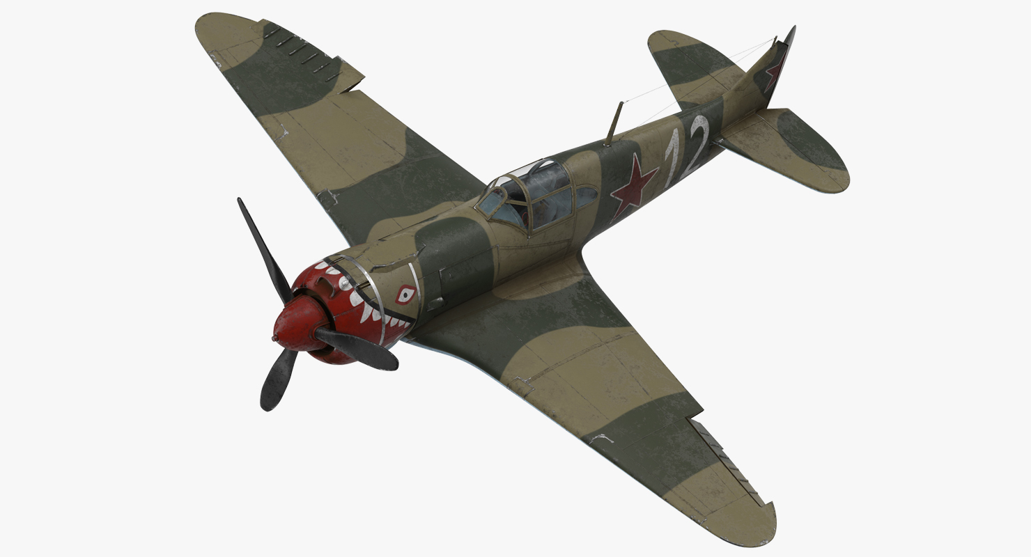 3D model La 5 WWII Soviet Fighter Aircraft Rigged