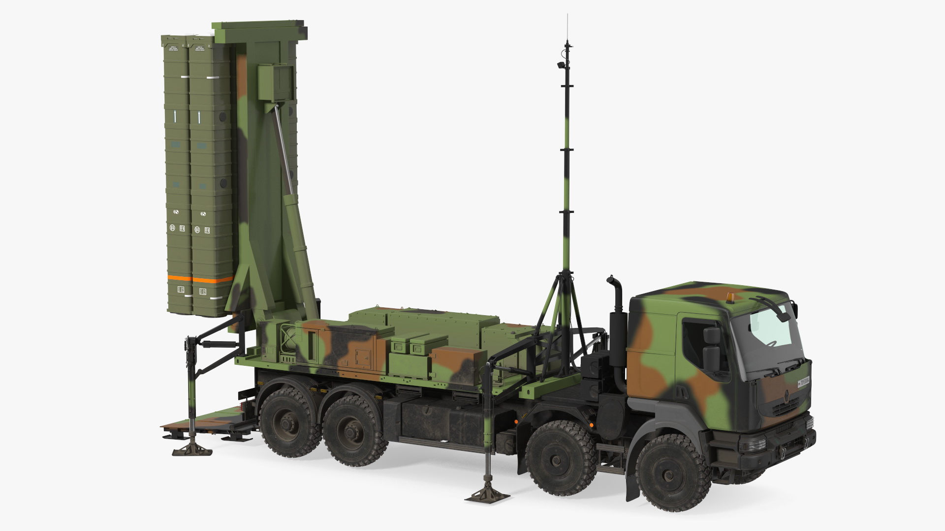 3D SAMP-T Medium Range Air Defense Missile System Rigged model