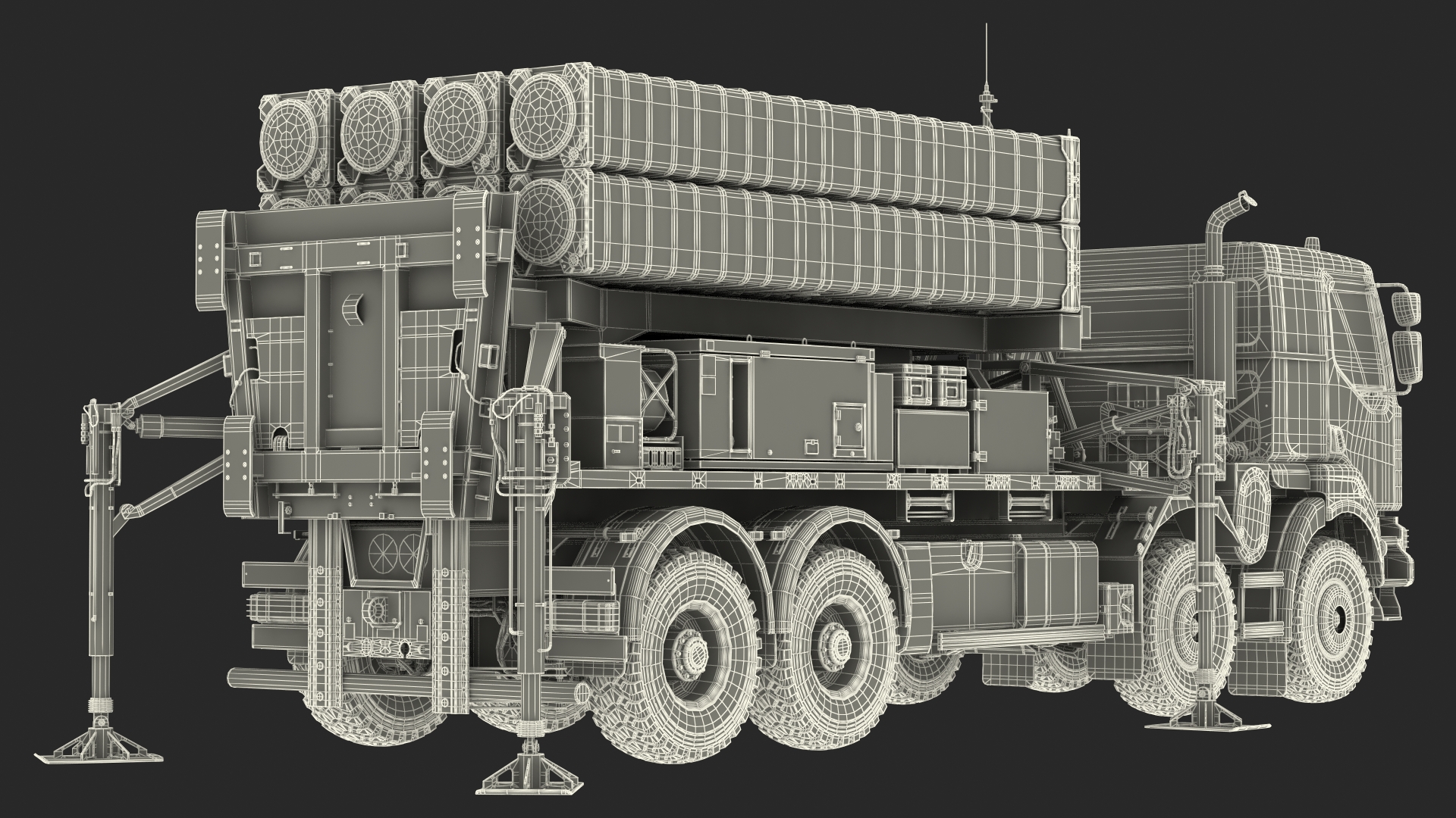 3D SAMP-T Medium Range Air Defense Missile System Rigged model