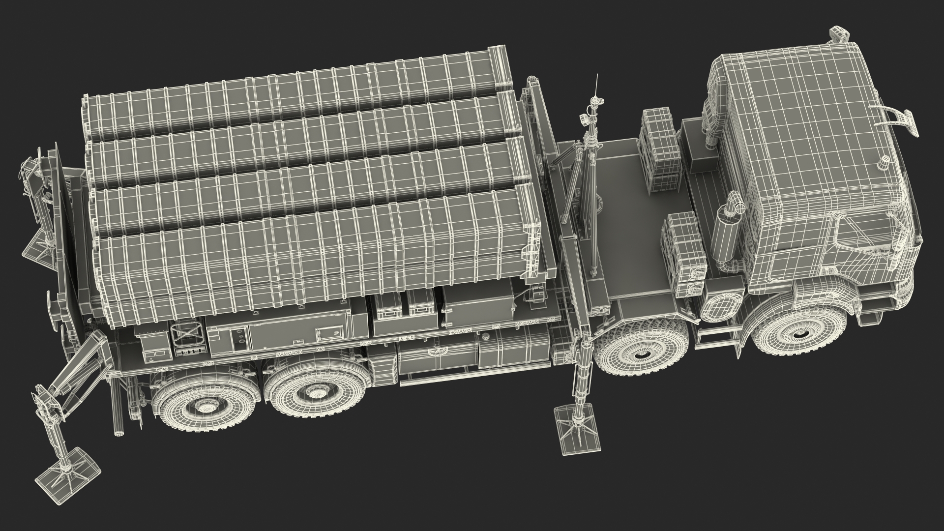 3D SAMP-T Medium Range Air Defense Missile System Rigged model