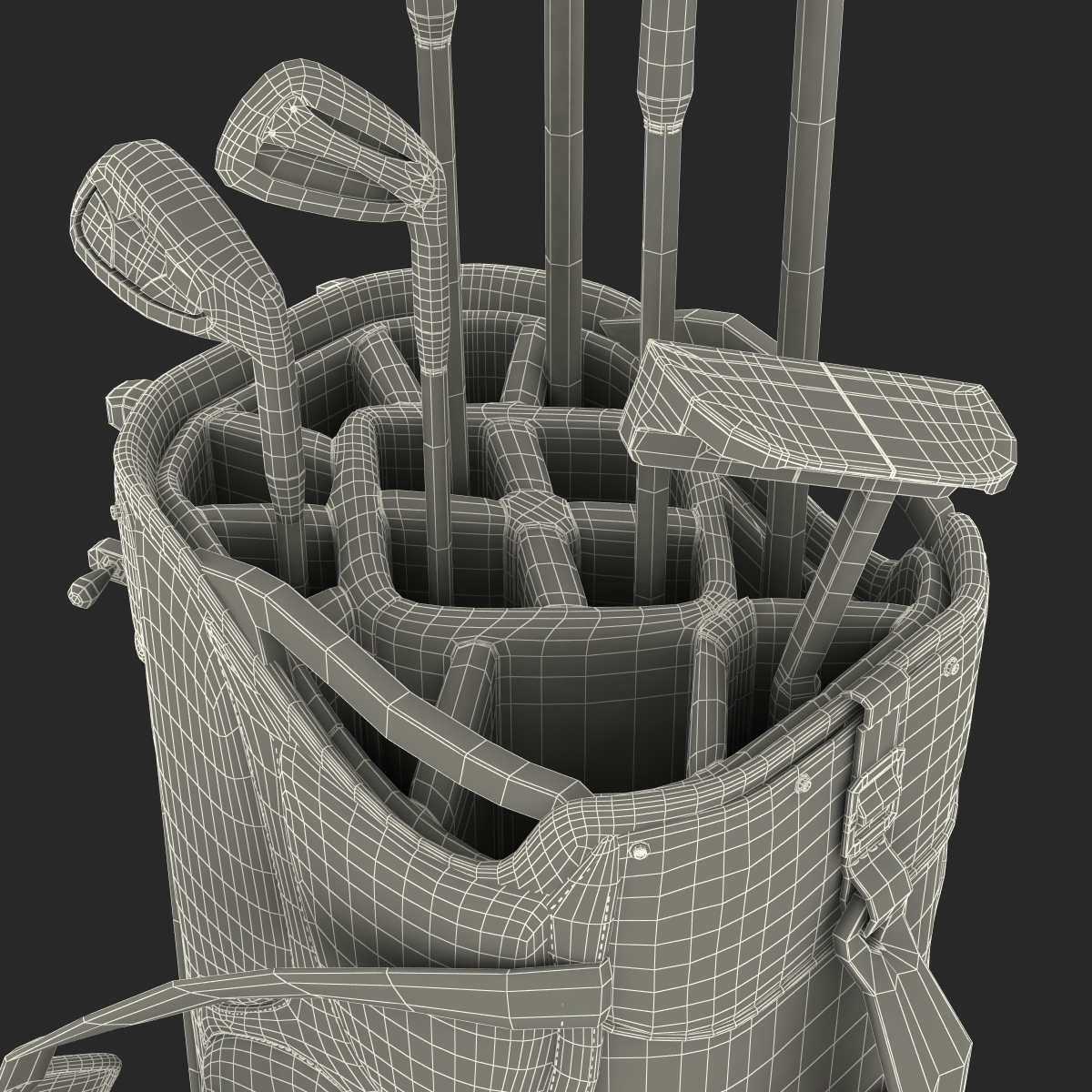 Golf Bag with Clubs 3D model