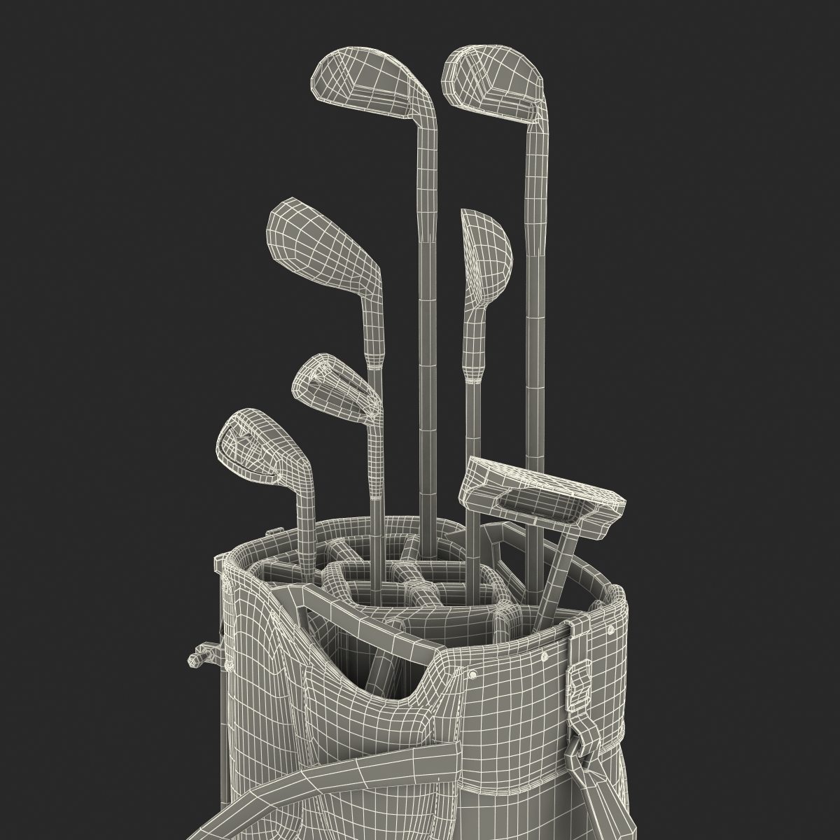 Golf Bag with Clubs 3D model