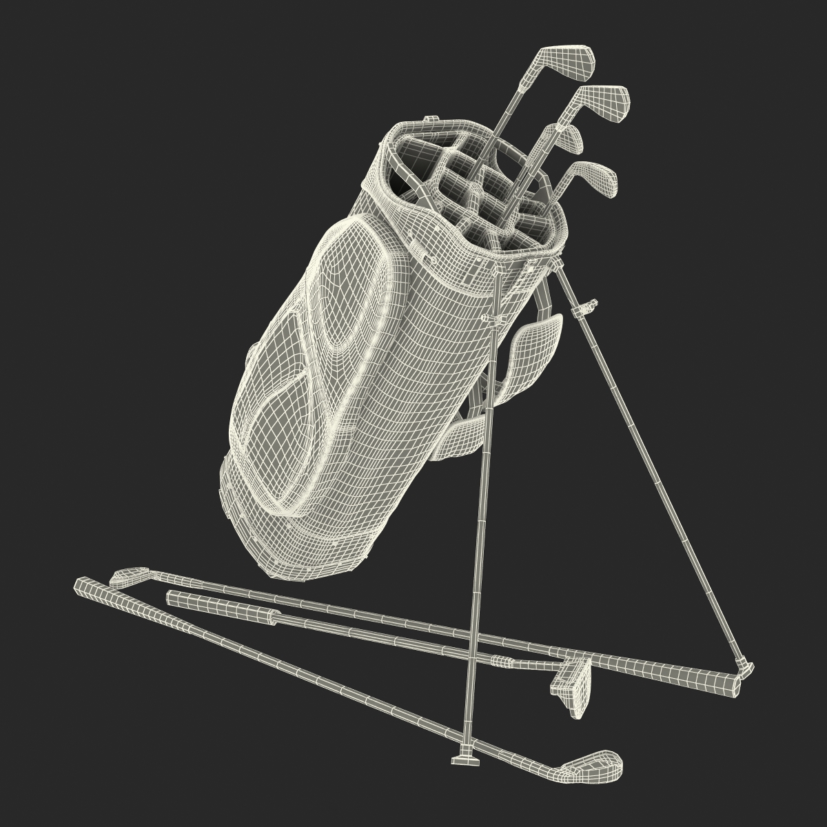 Golf Bag with Clubs 3D model