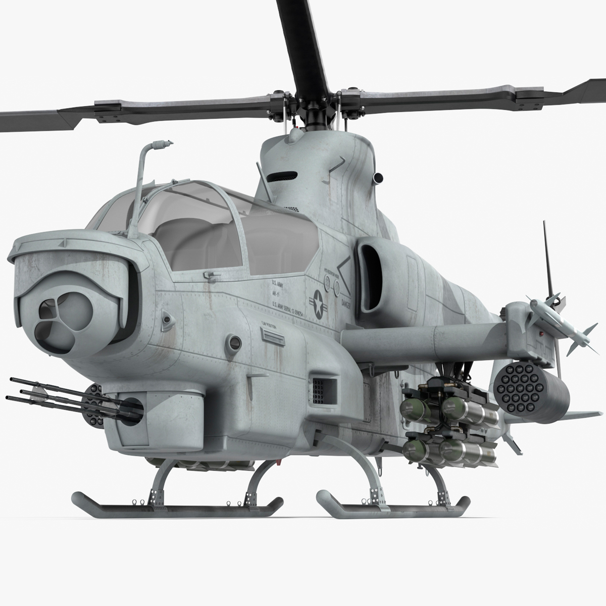 3D Bell AH-1Z Lethal Combat Helicopter Rigged for Maya