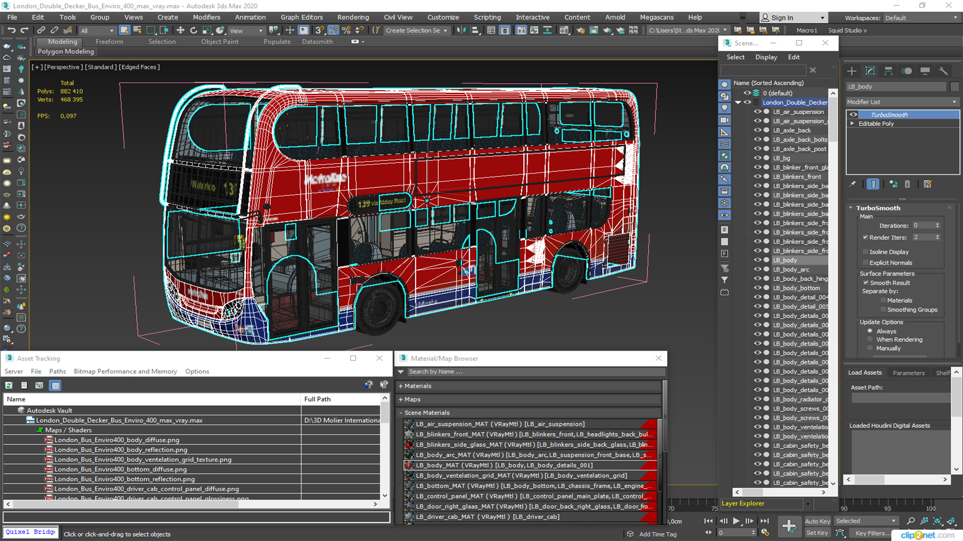 3D model London Double Decker Bus Enviro 400