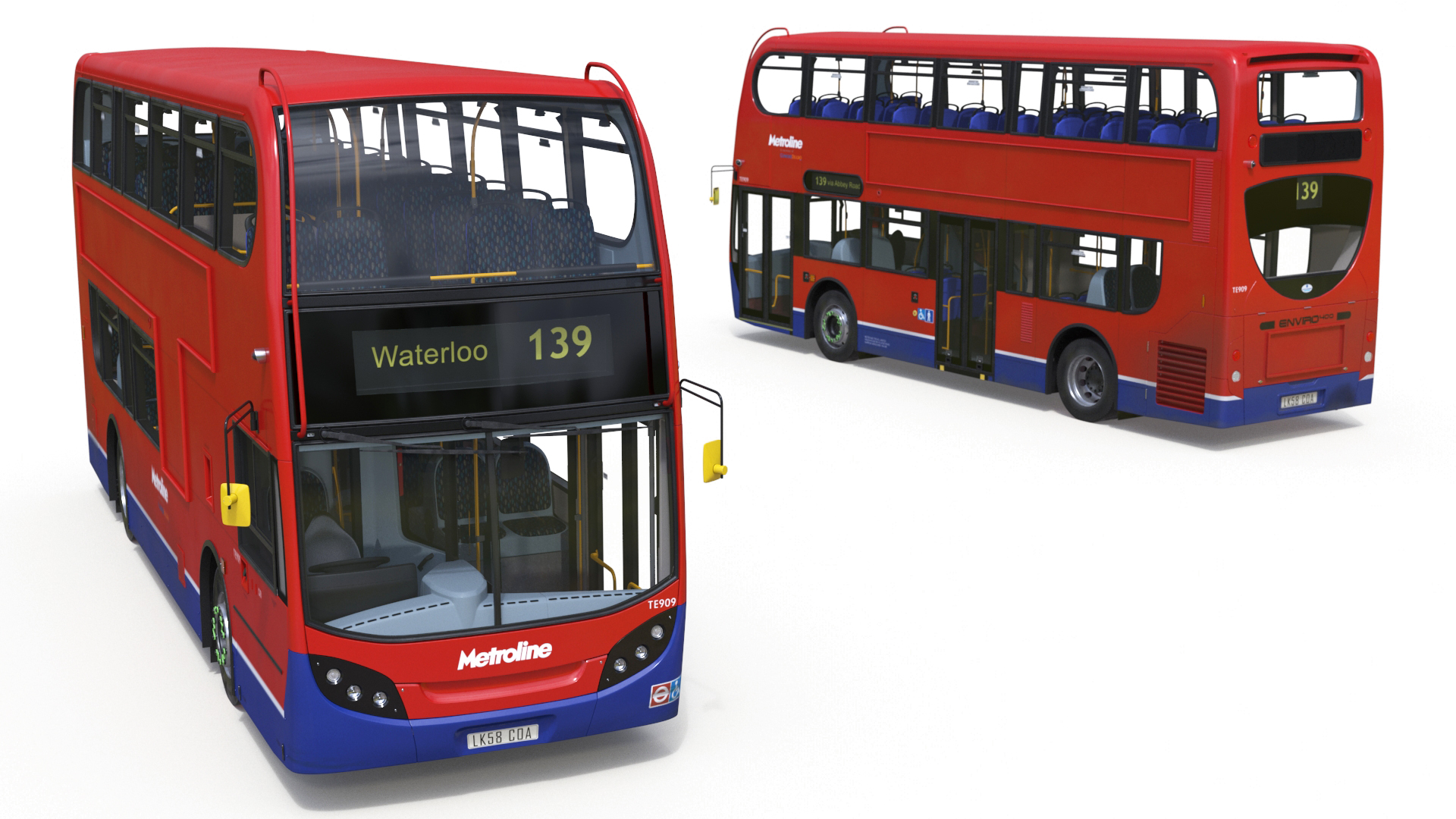 3D model London Double Decker Bus Enviro 400