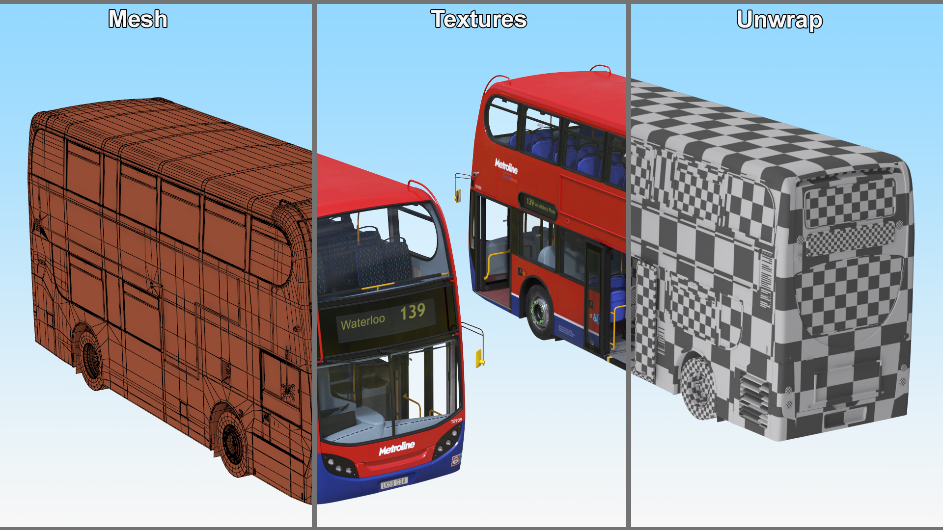 3D model London Double Decker Bus Enviro 400