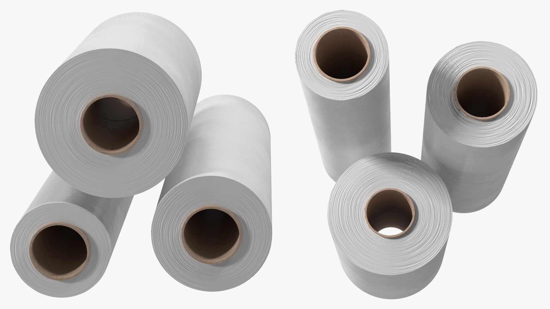 3D Roll of Wrapping Stretch Film 3 Pieces model