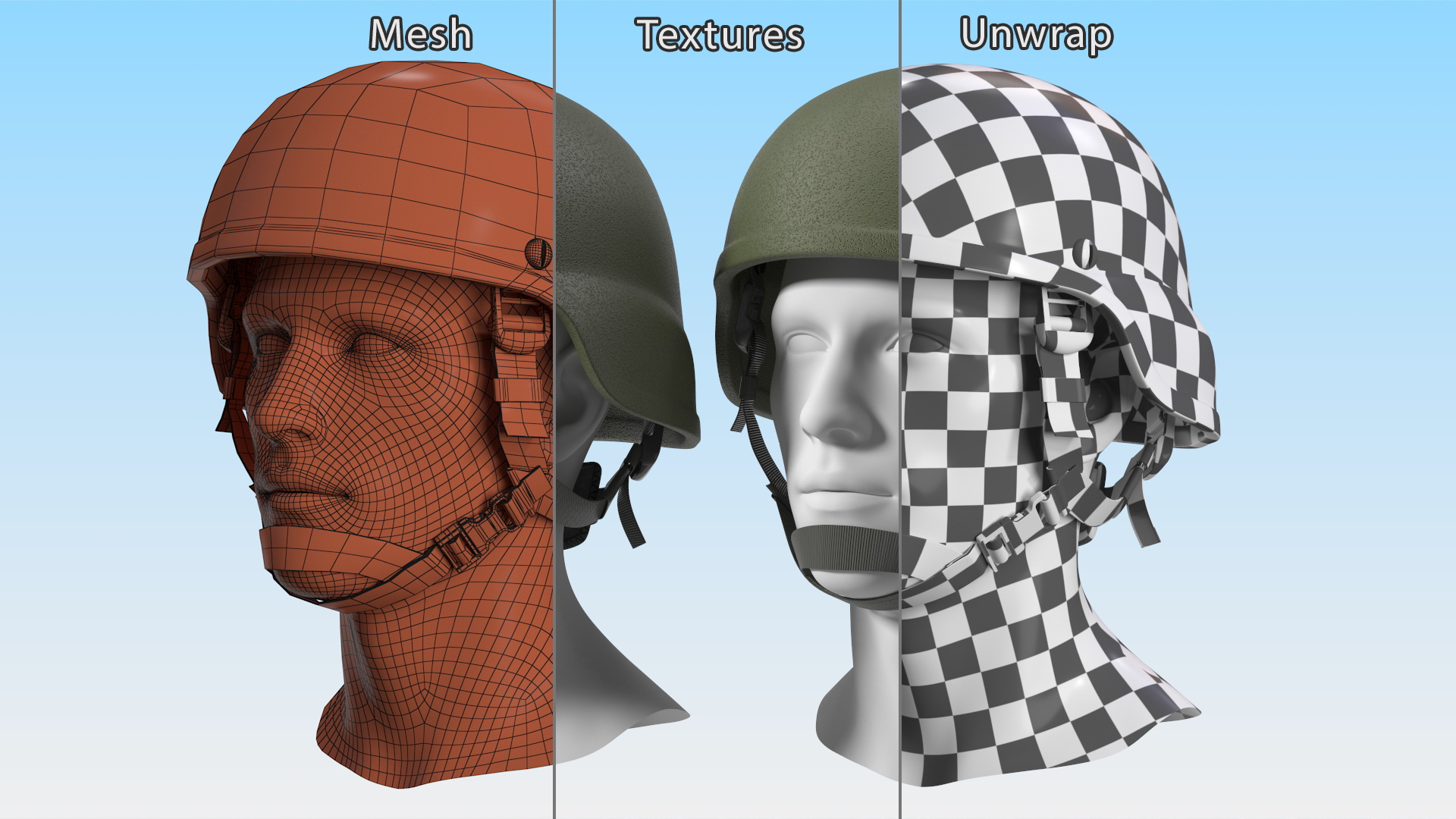 3D Soldier Enhanced Combat Helmet Green