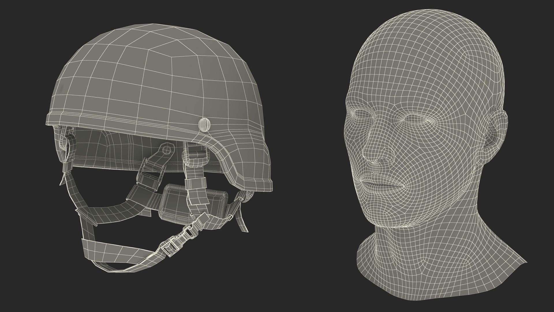 3D Soldier Enhanced Combat Helmet Green