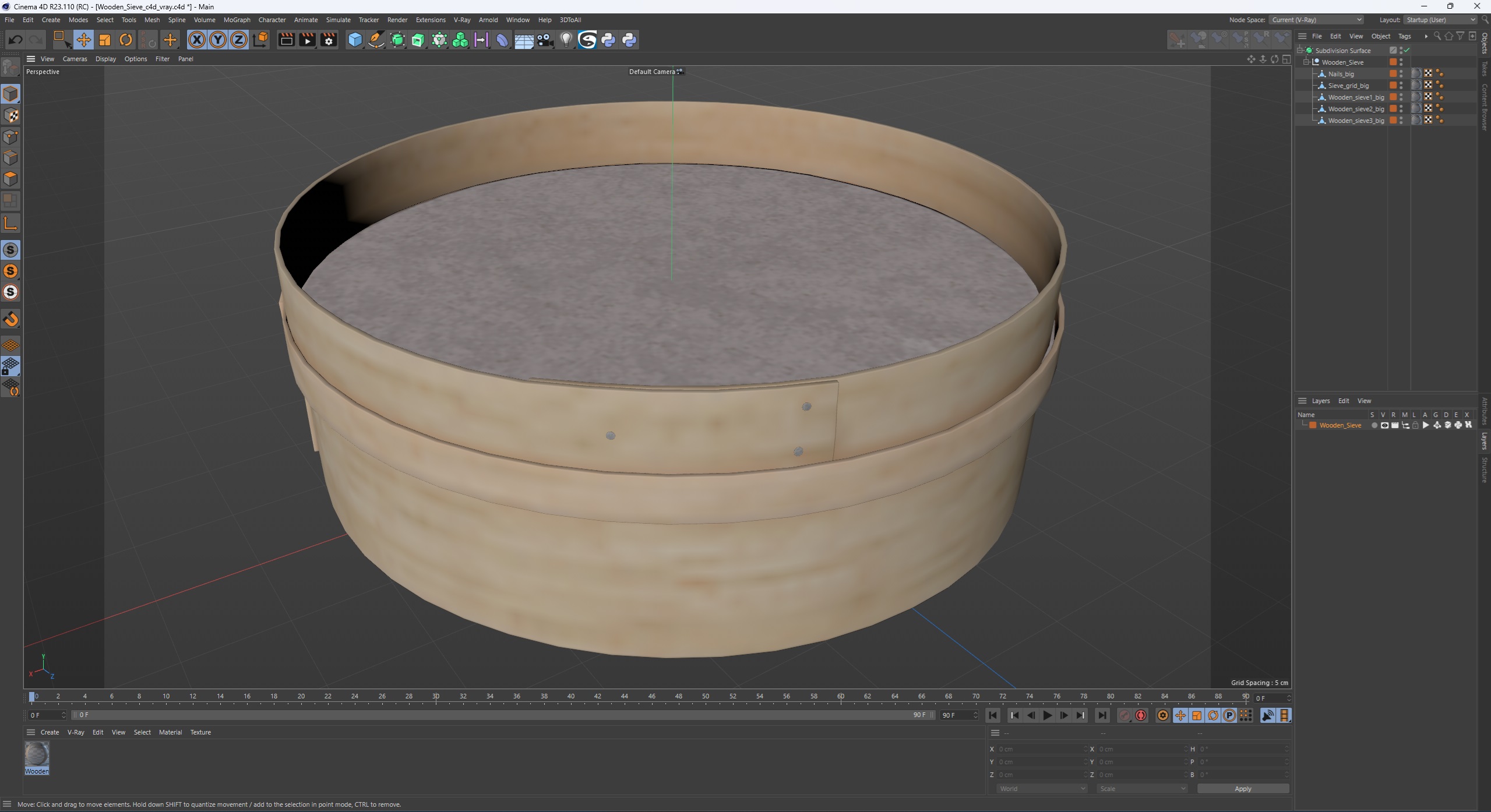 Wooden Sieve 3D