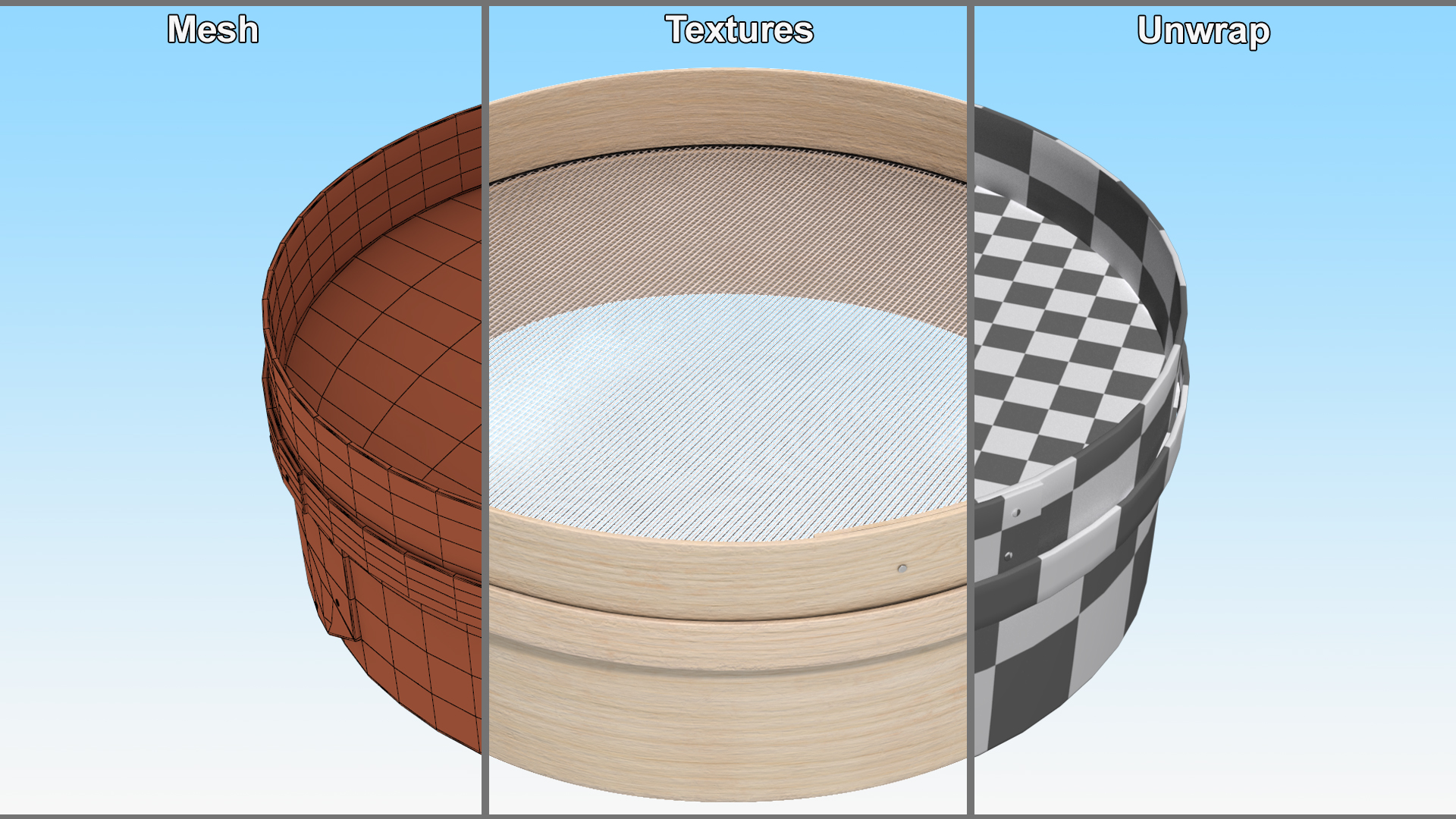 Wooden Sieve 3D