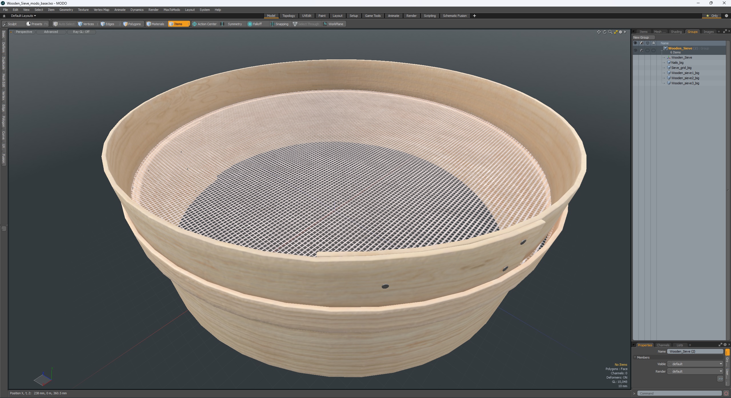 Wooden Sieve 3D