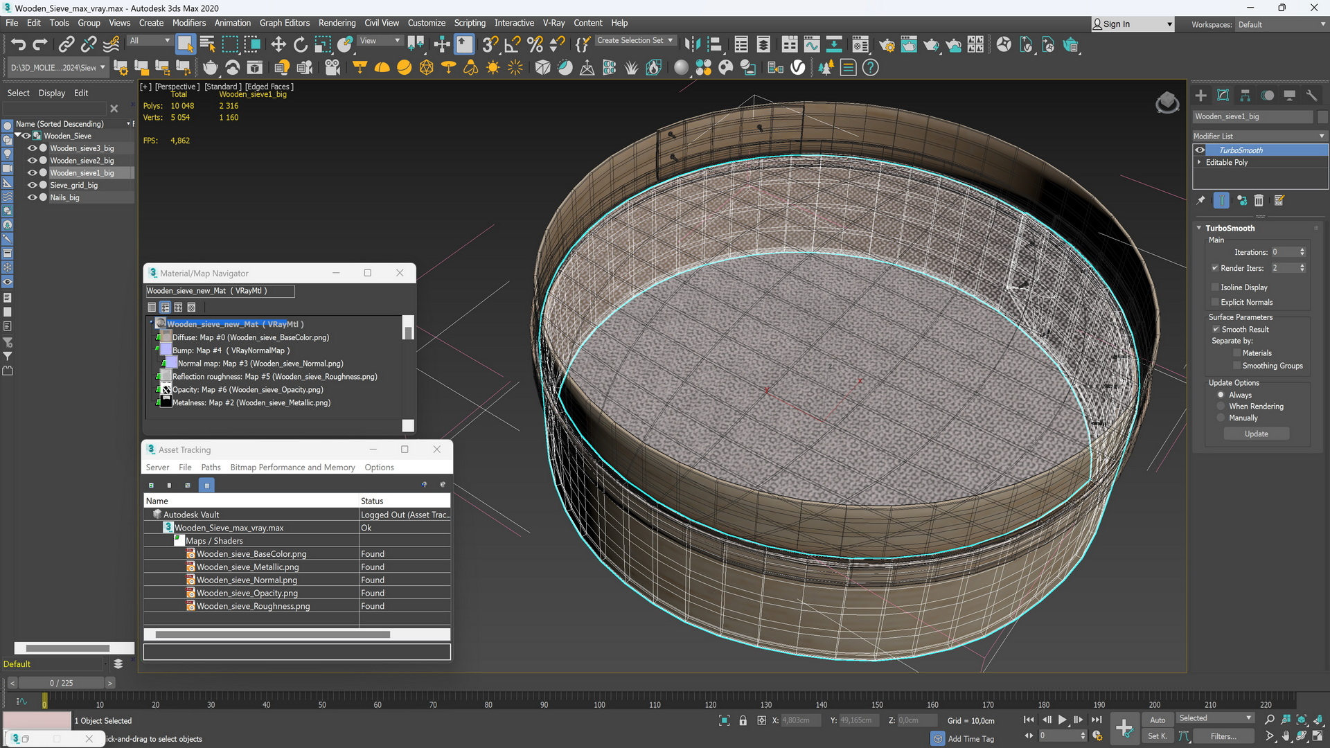 Wooden Sieve 3D