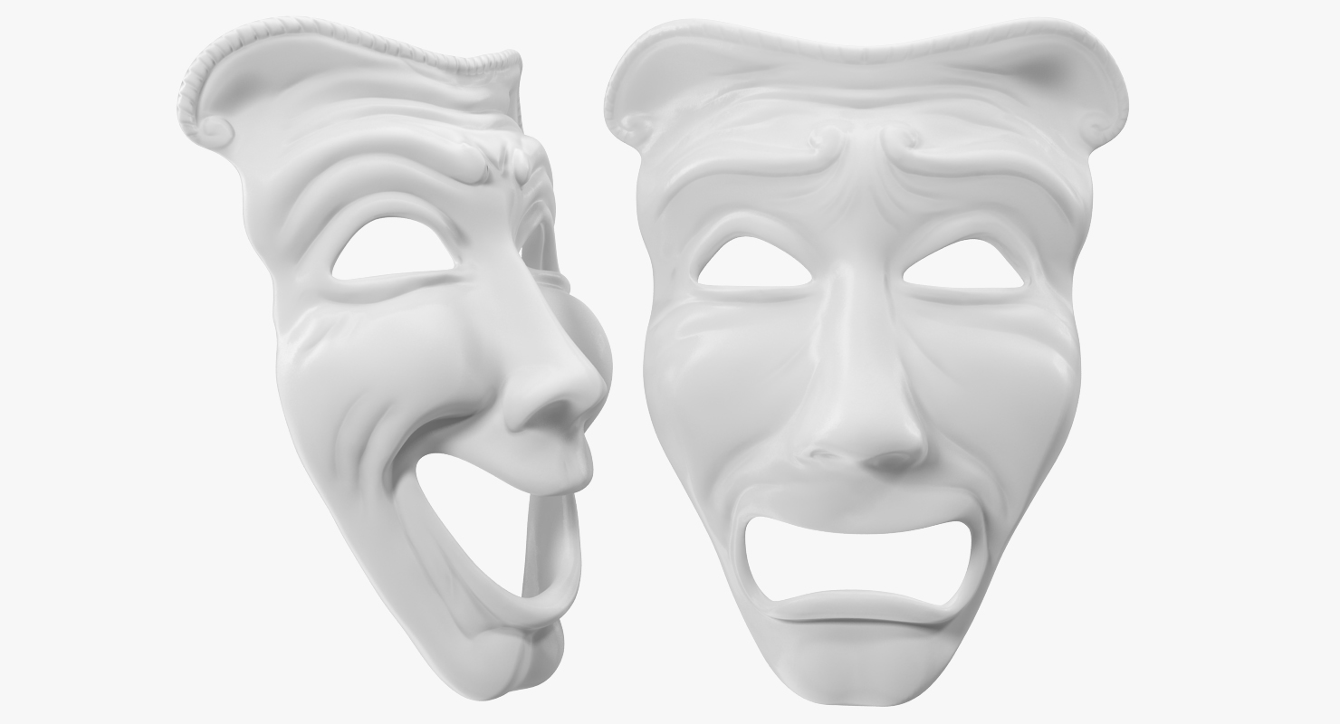 Comedy And Tragedy Theater Masks 3D