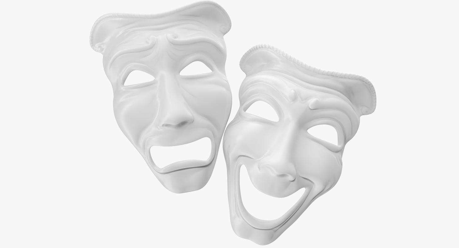 Comedy And Tragedy Theater Masks 3D