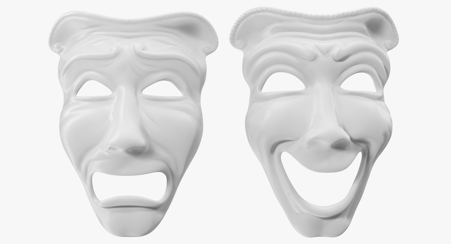 Comedy And Tragedy Theater Masks 3D