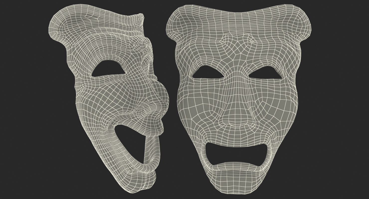 Comedy And Tragedy Theater Masks 3D