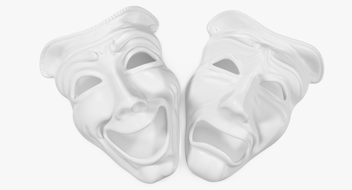 Comedy And Tragedy Theater Masks 3D