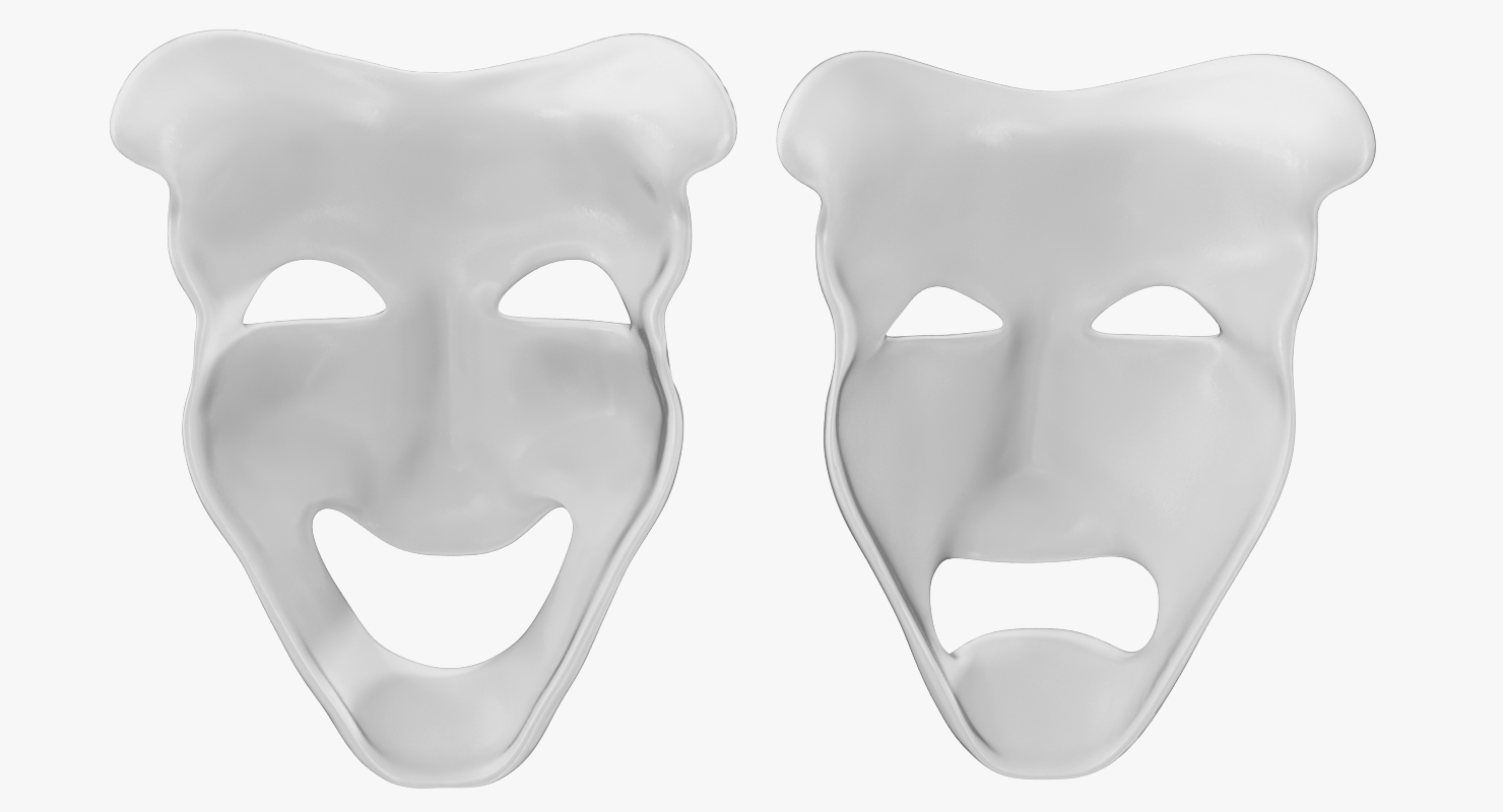 Comedy And Tragedy Theater Masks 3D