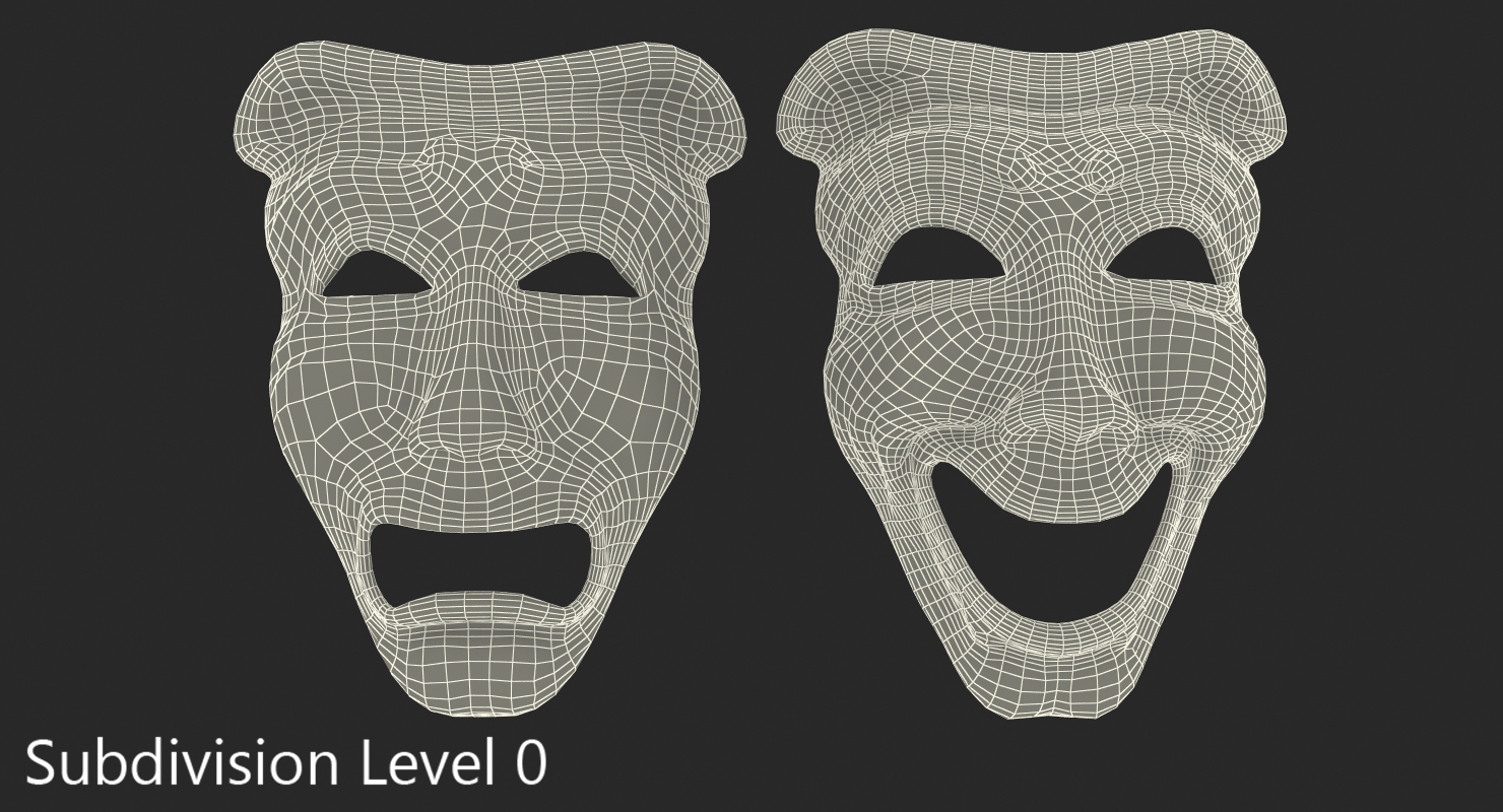 Comedy And Tragedy Theater Masks 3D