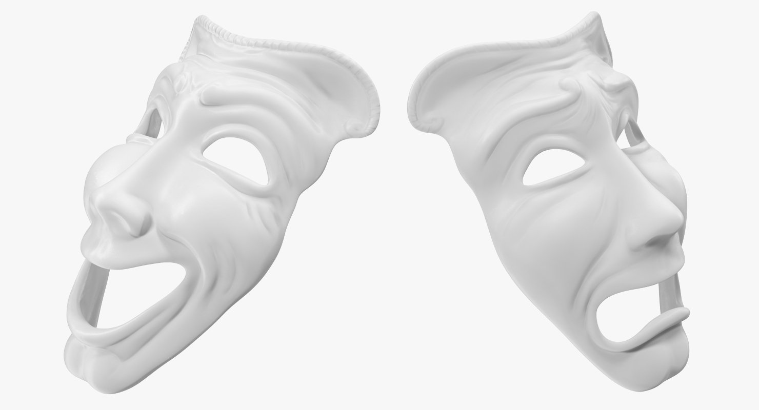 Comedy And Tragedy Theater Masks 3D