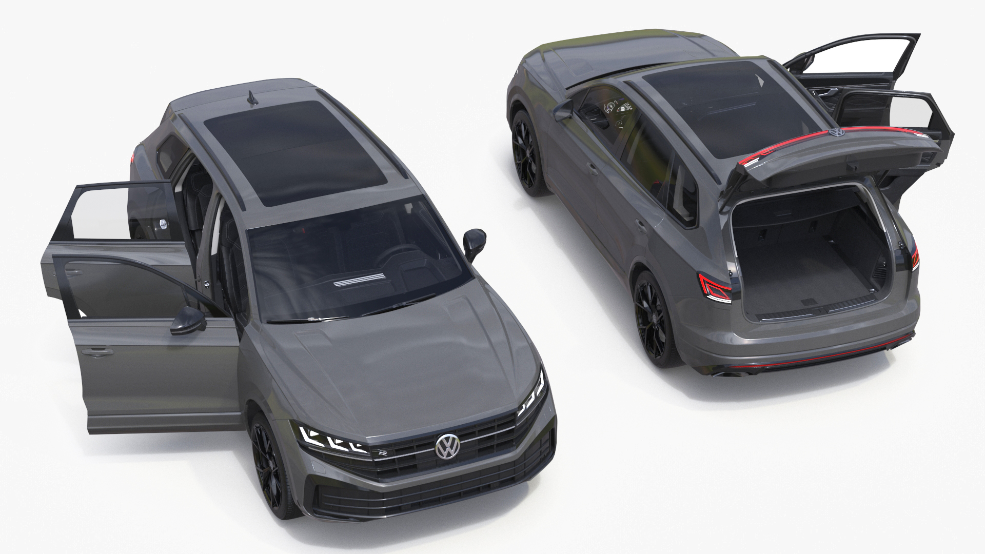 3D Volkswagen Touareg 2024 Grey Lights On model