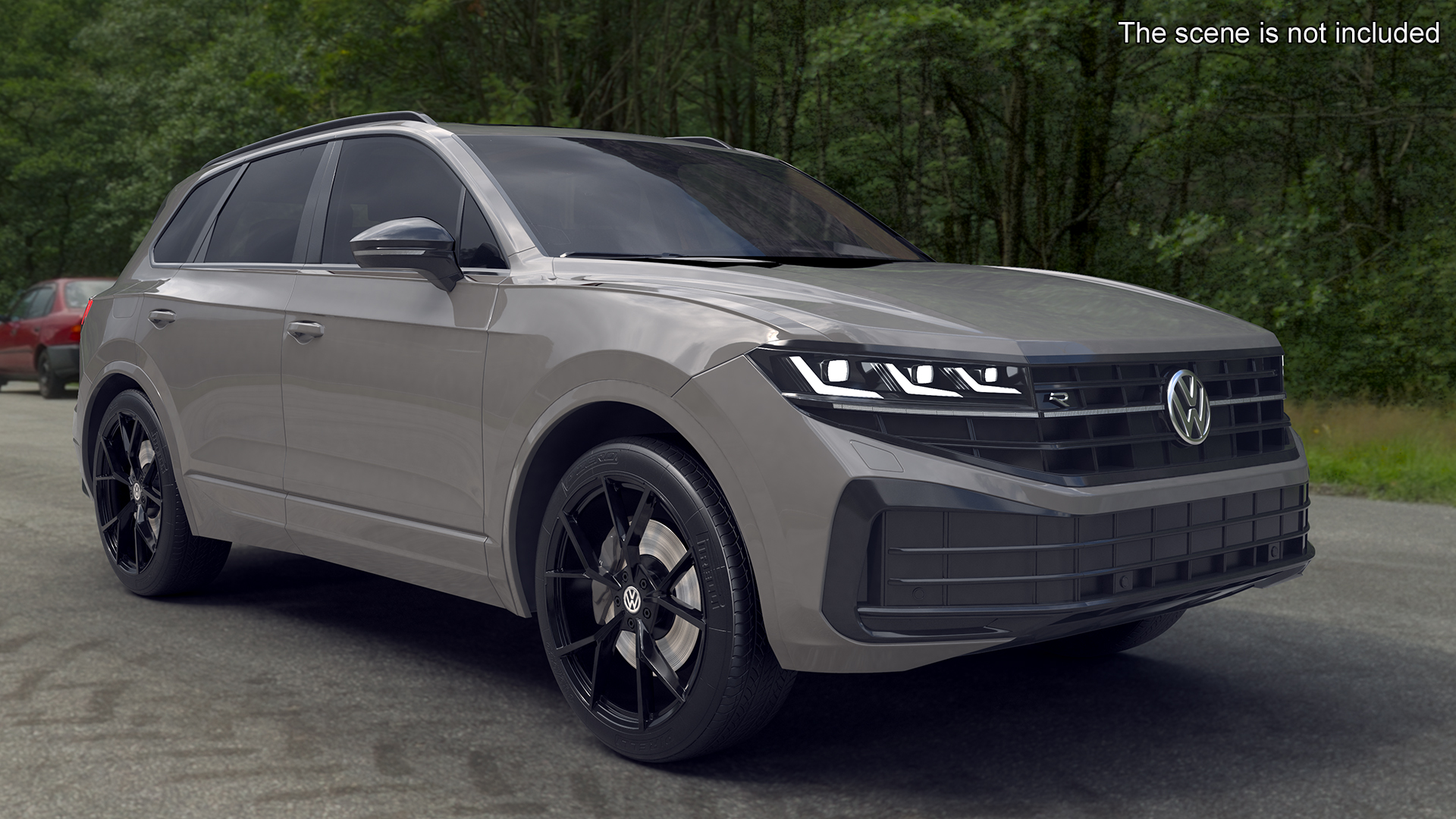 3D Volkswagen Touareg 2024 Grey Lights On model