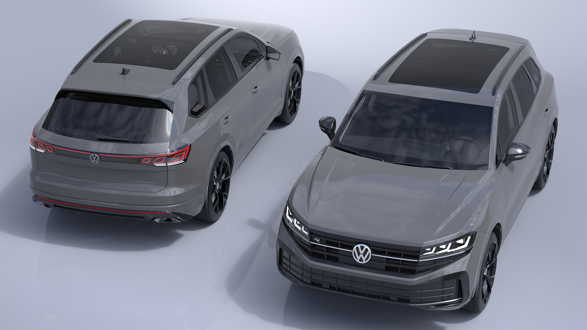 3D Volkswagen Touareg 2024 Grey Lights On model