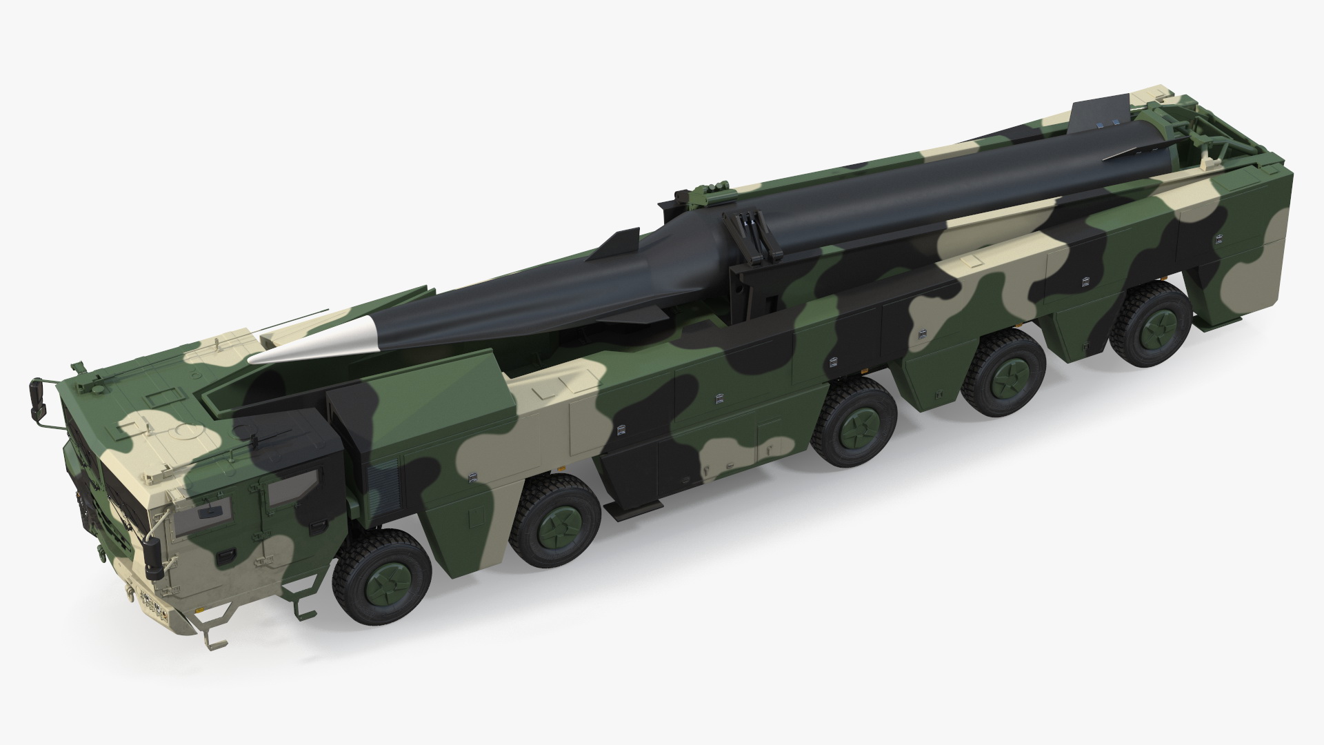 3D model Ballistic Missile on Road Mobile Vehicle