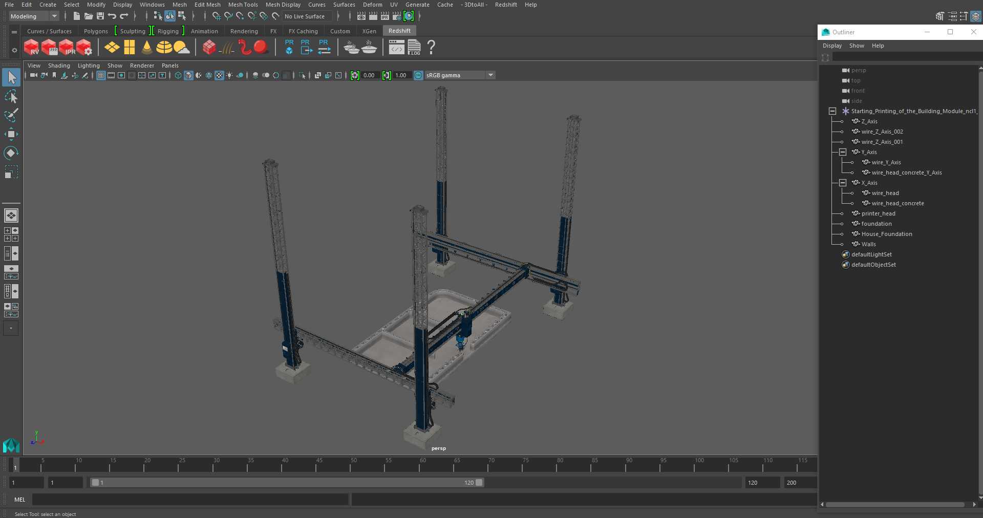 3D model Starting Printing of the Building Module