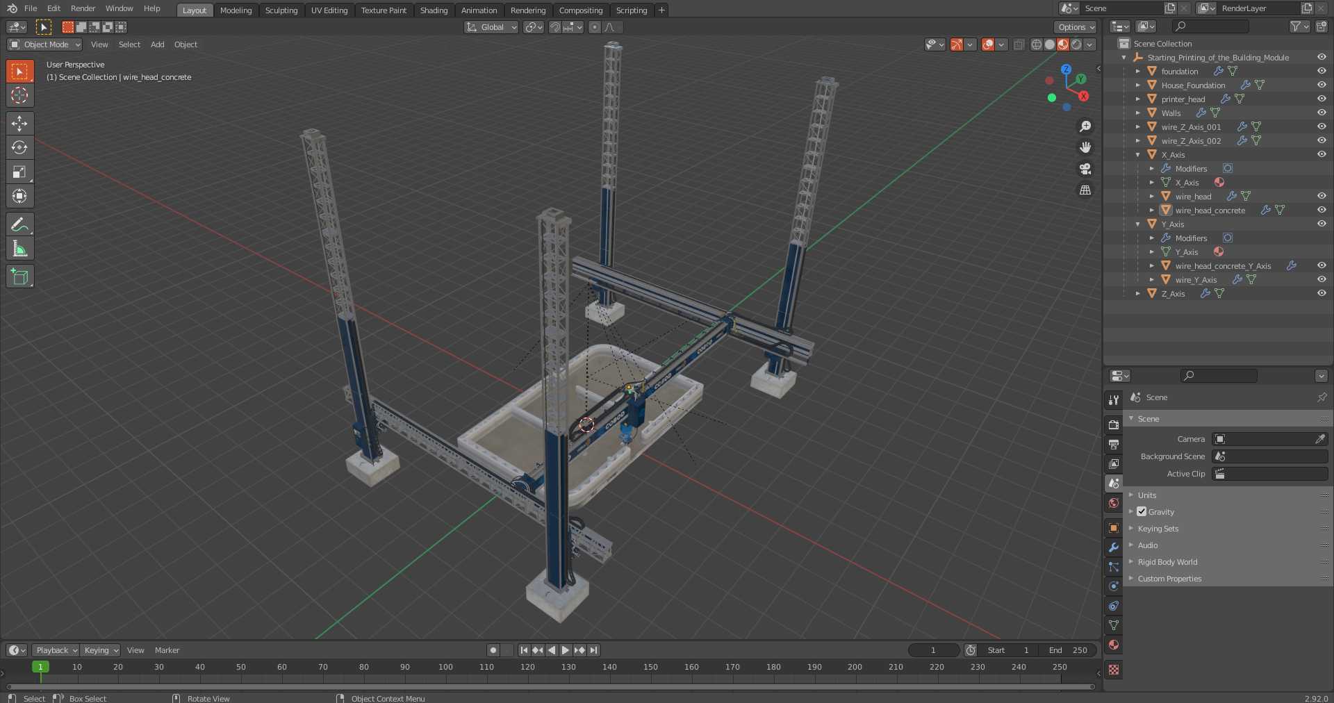 3D model Starting Printing of the Building Module