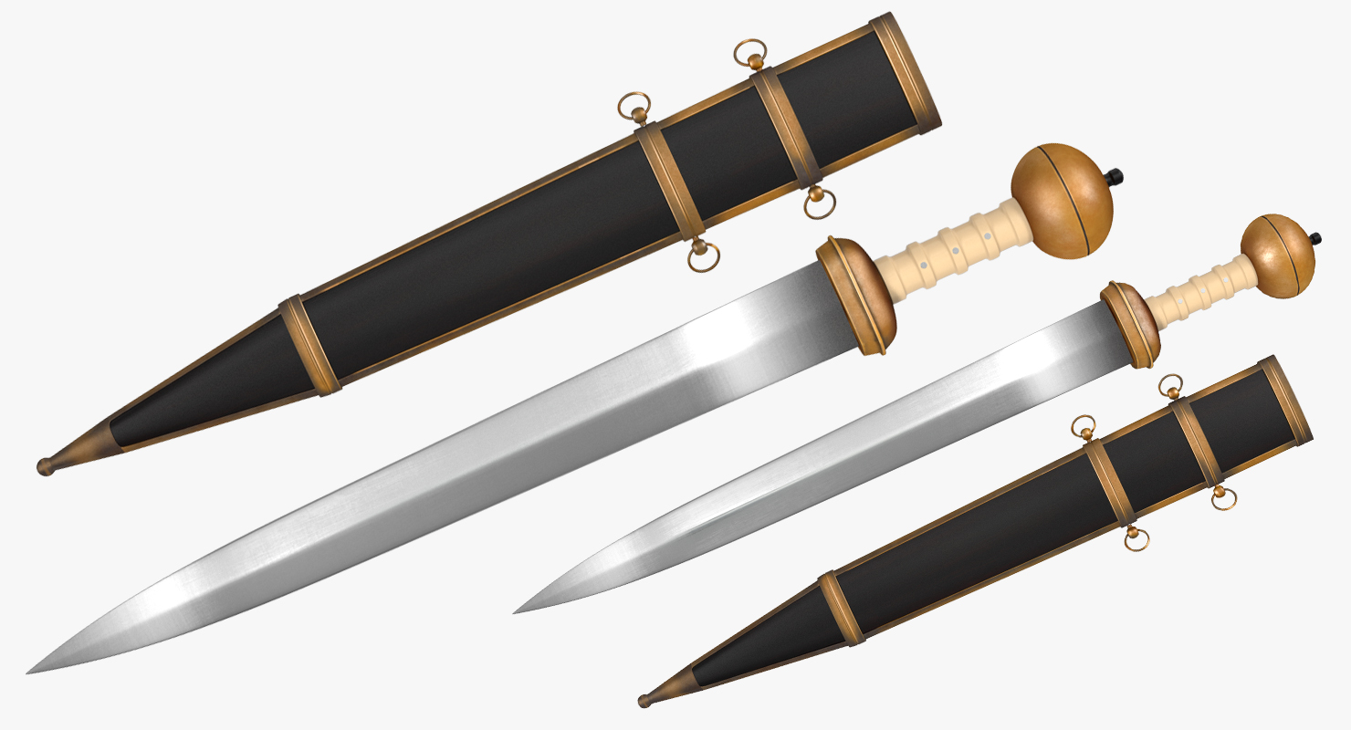 Roman Gladius Short Sword Set 3D model