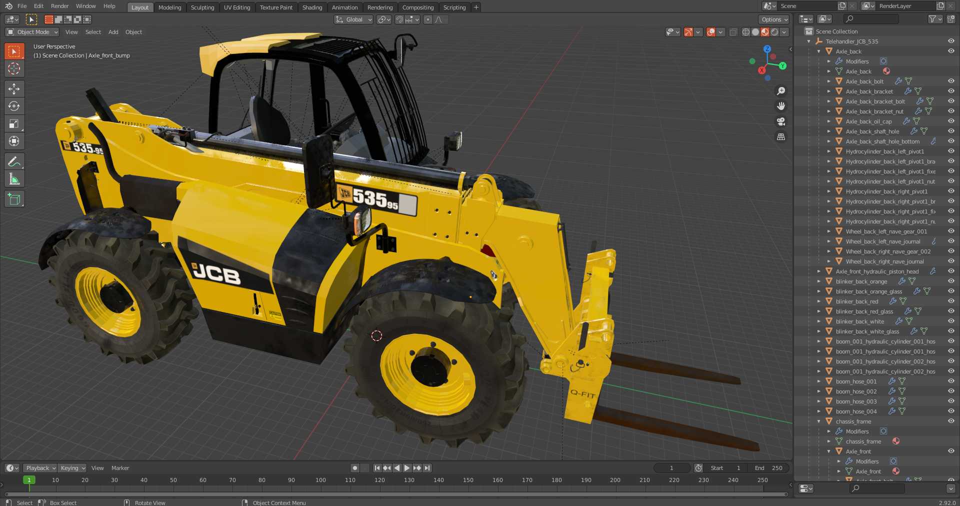 Telehandler JCB 535 3D model