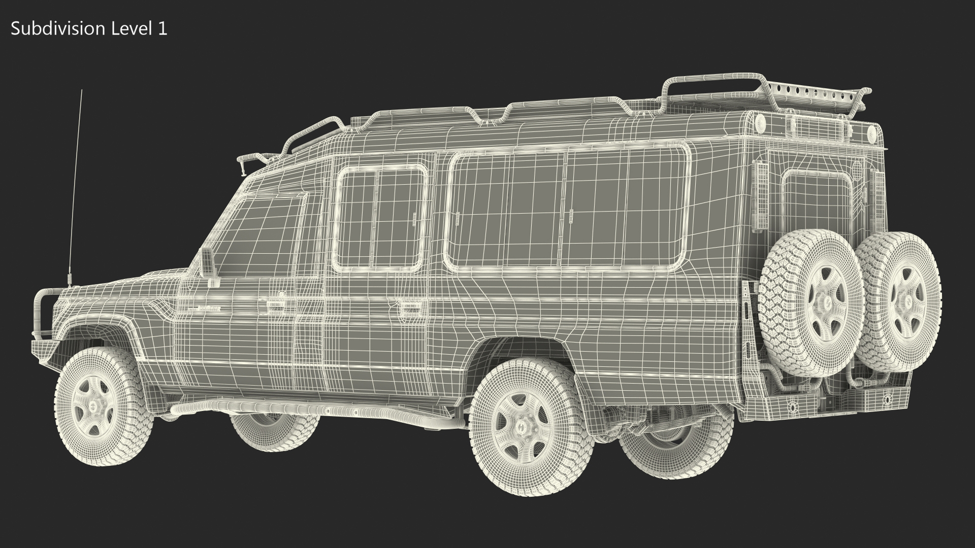 3D model Toyota Land Cruiser Safari Green Dirty Rigged