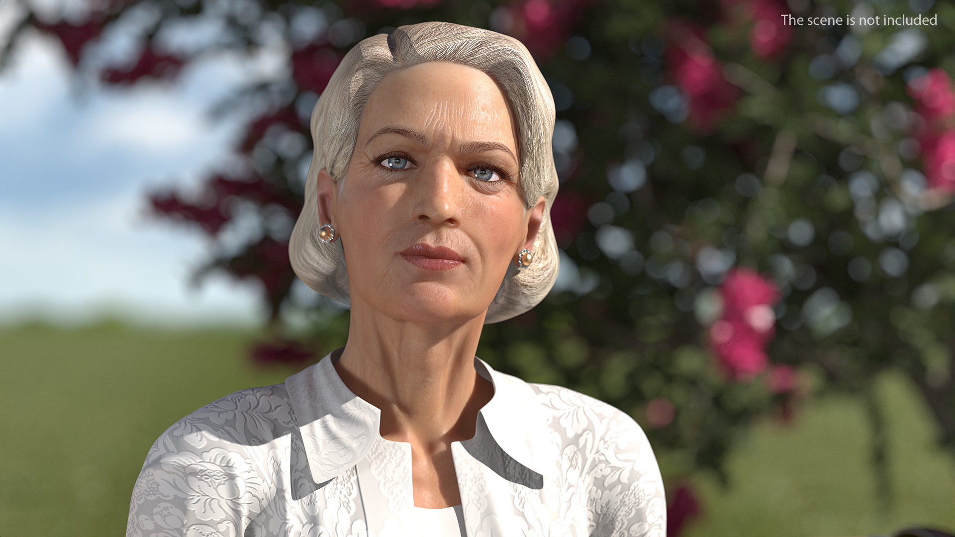 Elderly Lady in Casual Clothes Rigged 3D