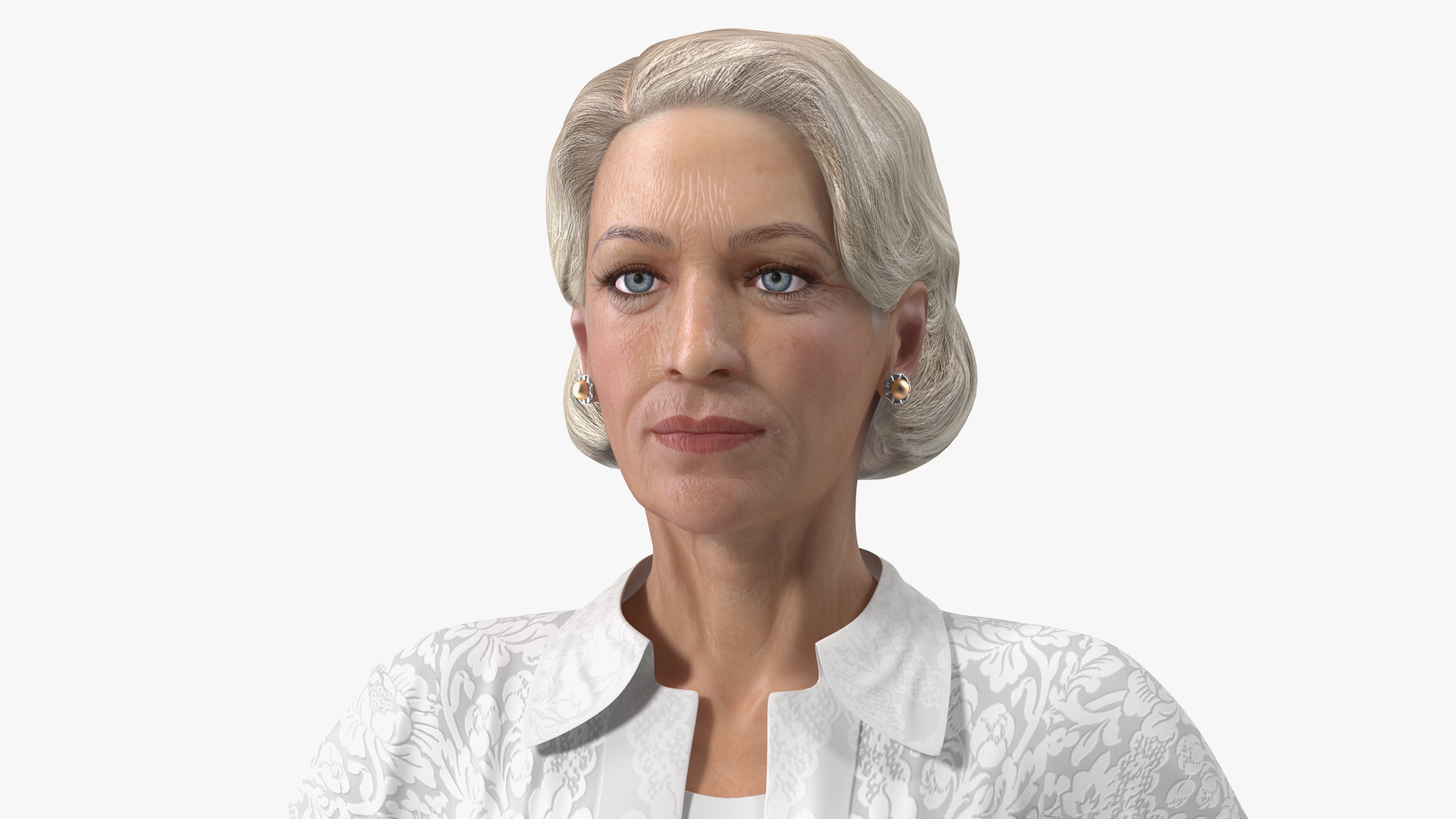 Elderly Lady in Casual Clothes Rigged 3D