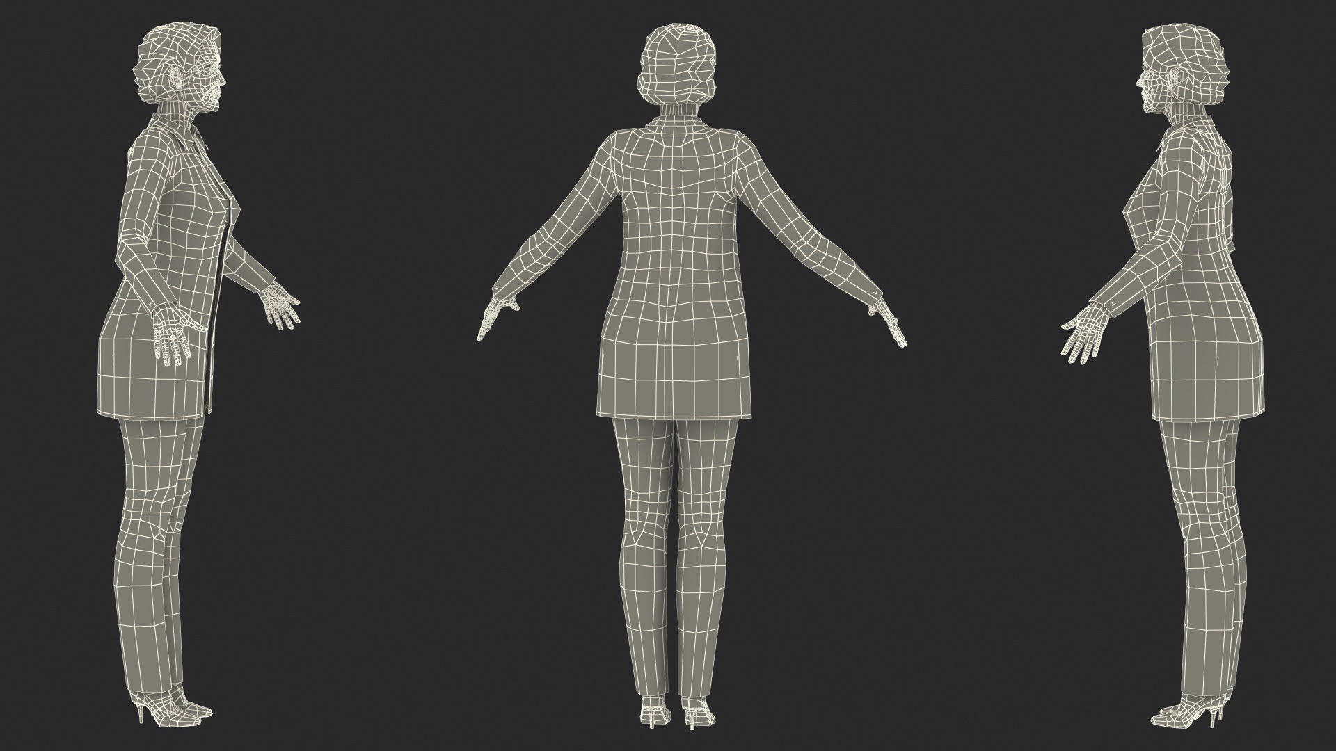 Elderly Lady in Casual Clothes Rigged 3D