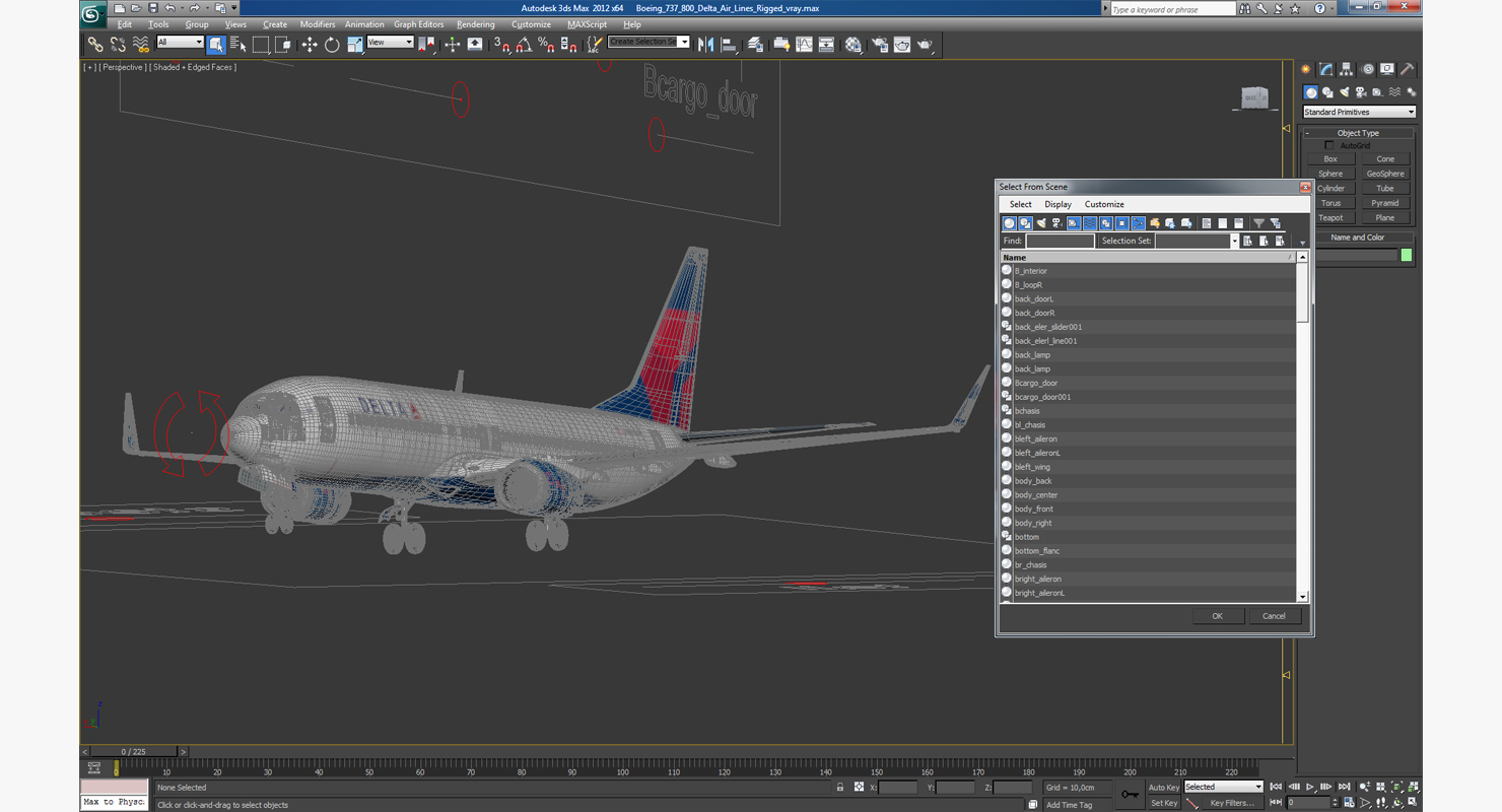 Boeing 737 800 Delta Air Lines Rigged 3D