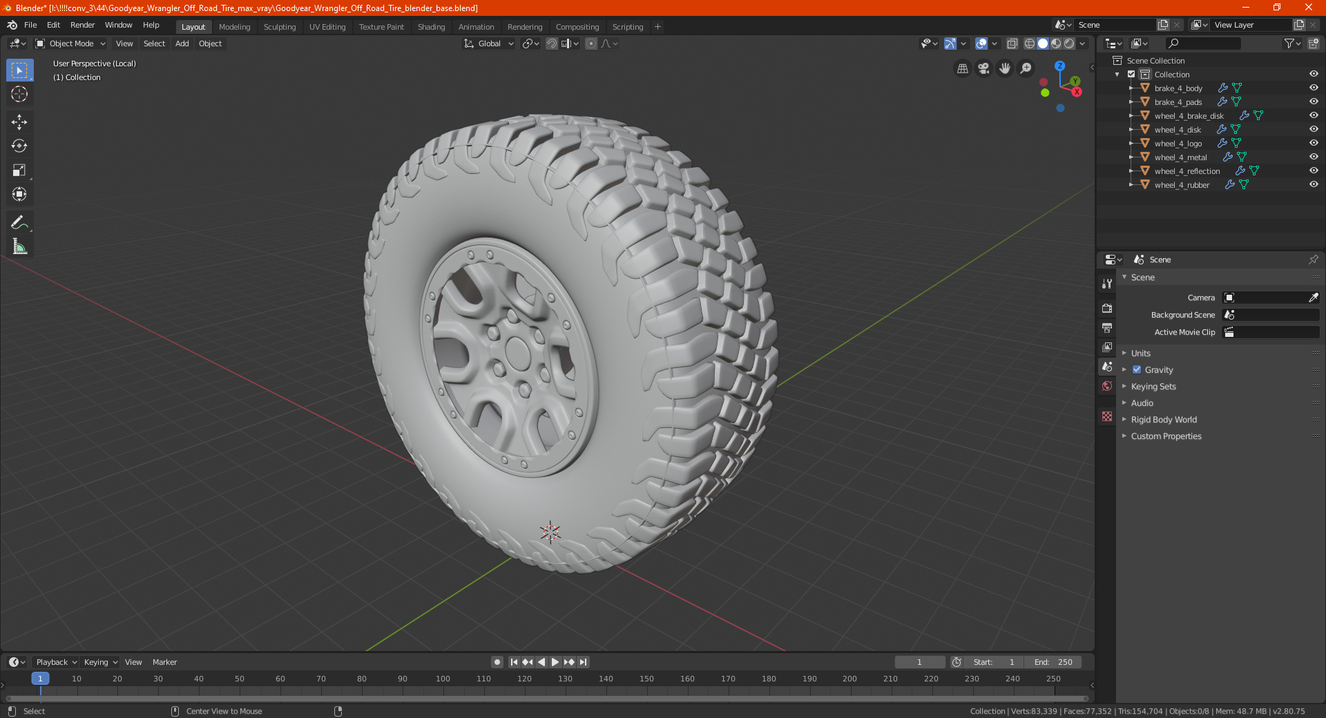 3D Goodyear Wrangler Off Road Tire