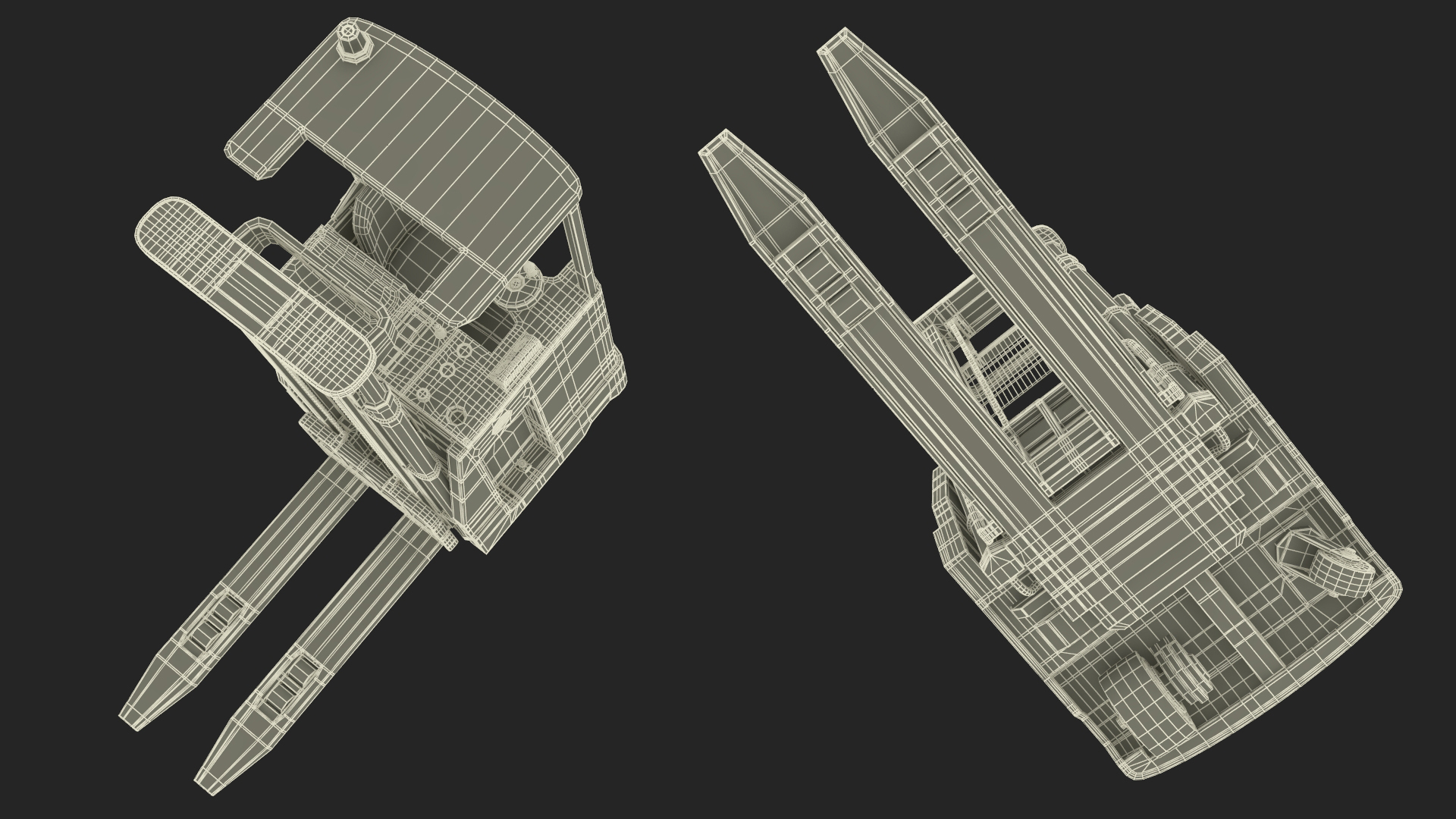 Industrial Forklift Truck Rigged 3D