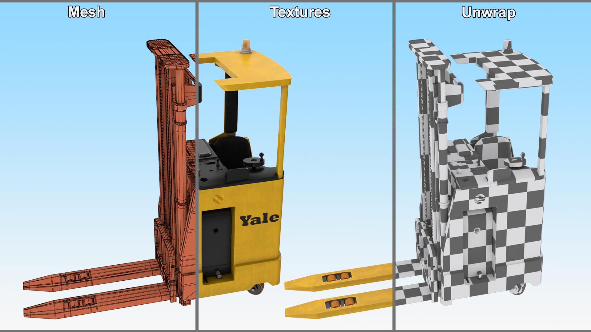 Industrial Forklift Truck Rigged 3D