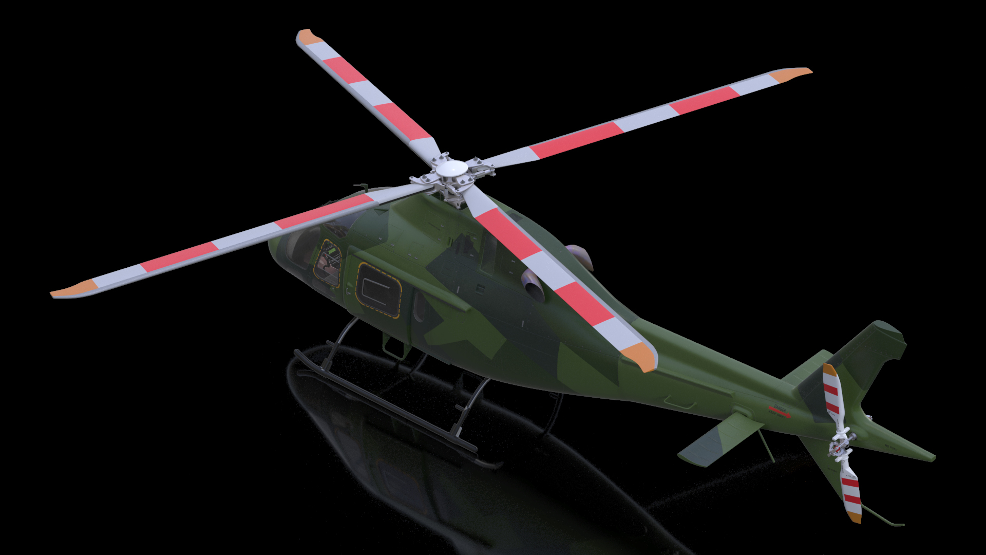 3D Military Helicopter AgustaWestland AW119 Koala