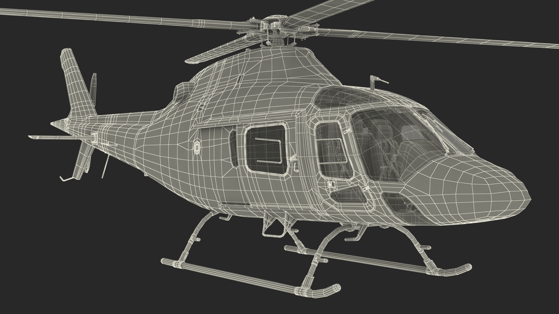 3D Military Helicopter AgustaWestland AW119 Koala