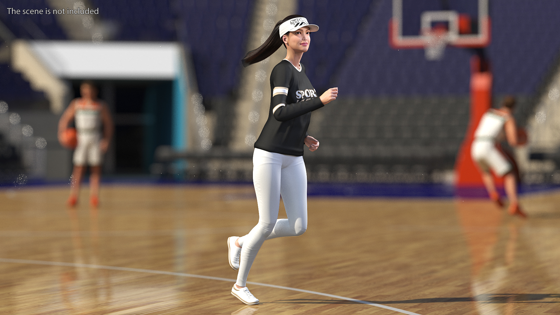 Asian Woman in Sportswear Rigged 3D